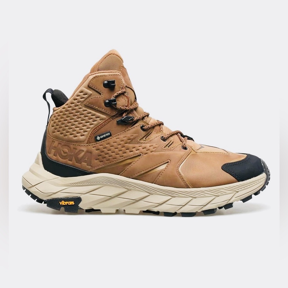 Hoka Anacapa Mid GTX Tan and Black hiking Boots NWT